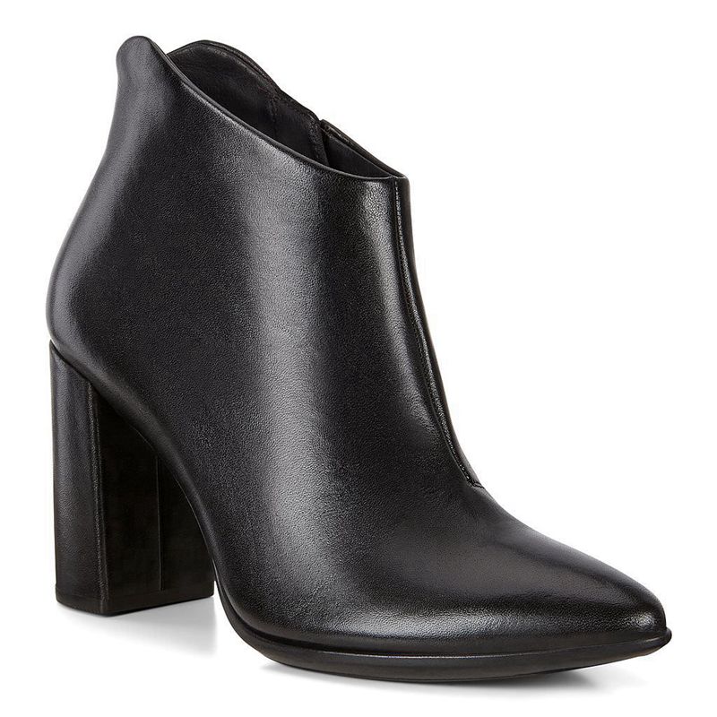 Botines Ankle Boots Ecco Shape 75 Pointy Block Para Mujer,Negras,973650-RYK